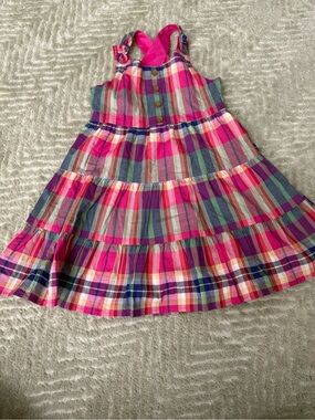 Janie and Jack Pink Plaid Tiered Sundress
